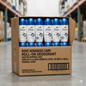 Box of Dove Advanced Care roll-on deodorant in a warehouse setting