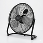 Black floor fan on a white background