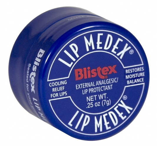 Blistex Lip Medex container on a white background