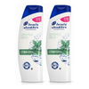 Two bottles of Head & Shoulders Menthol Fresh anti-dandruff shampoo displayed side by side on a clean white background.
