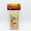 Wooden rat trap with packaging on a white background