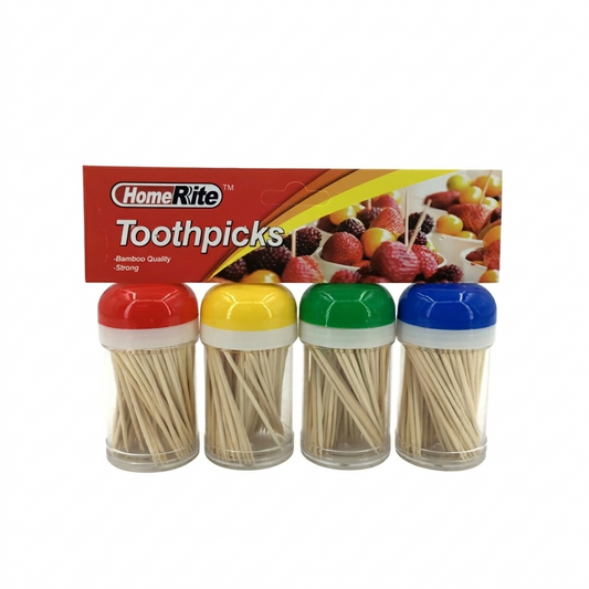4 jars of bamboo toothpicks