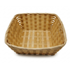 Woven wooden basket on a white background