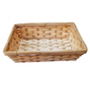 Woven wooden basket on a white background