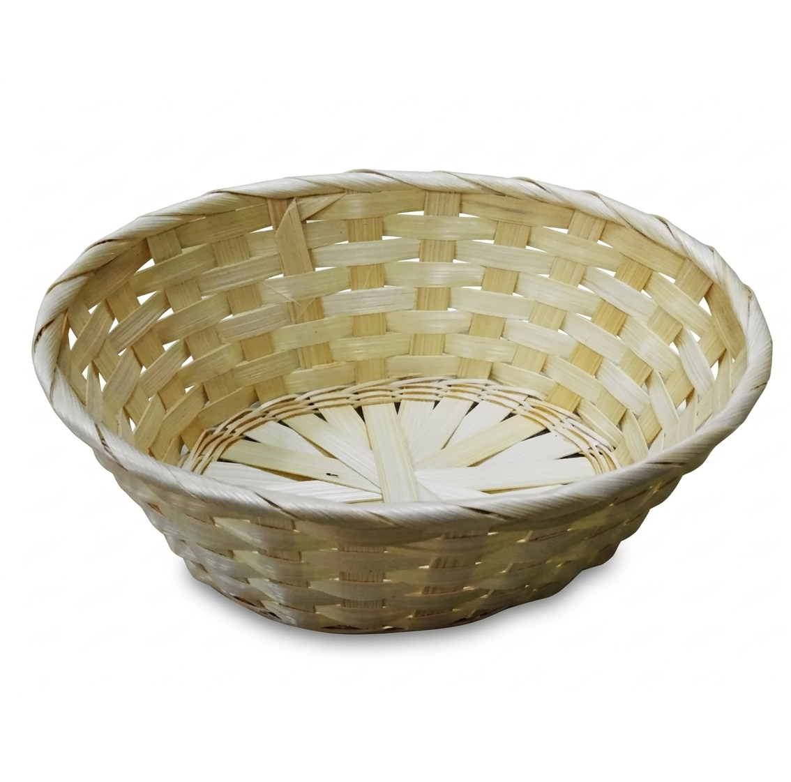 Woven basket on a white background