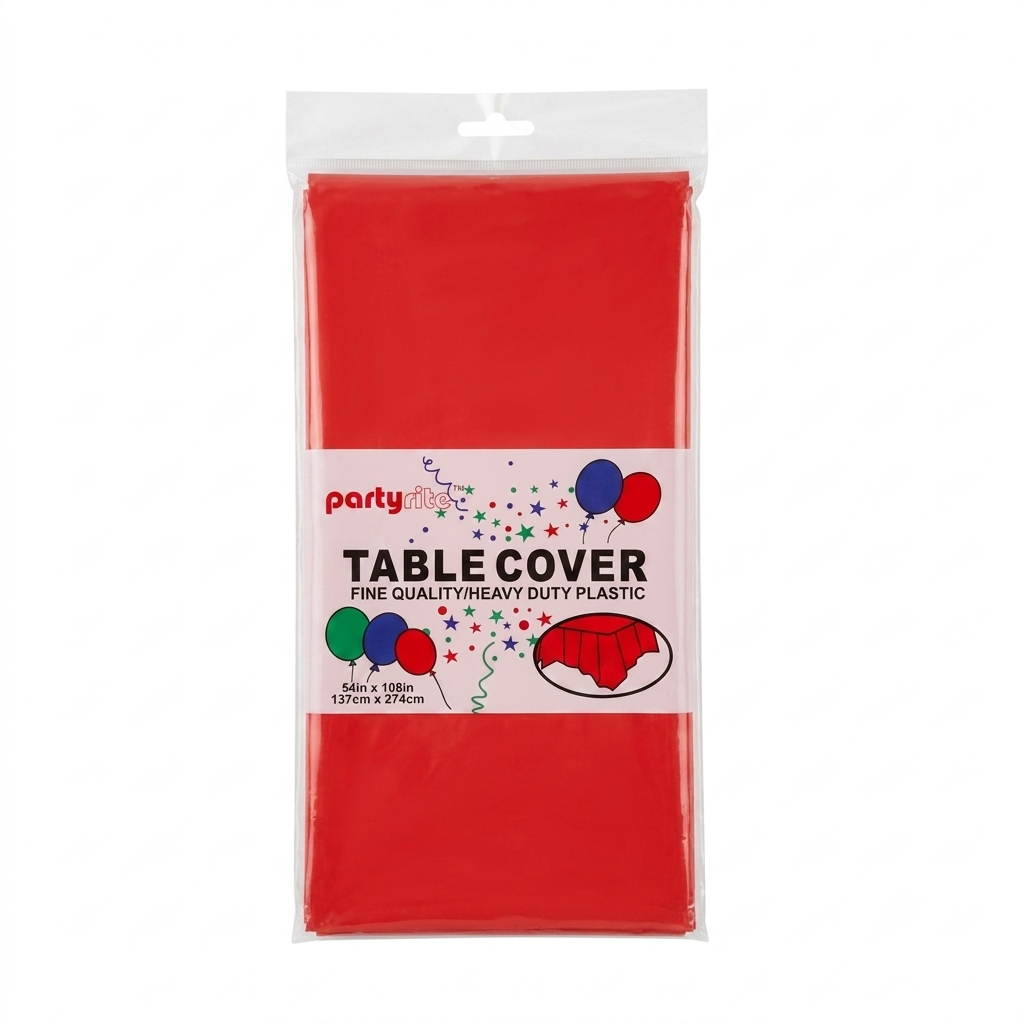 red table cover by party rite