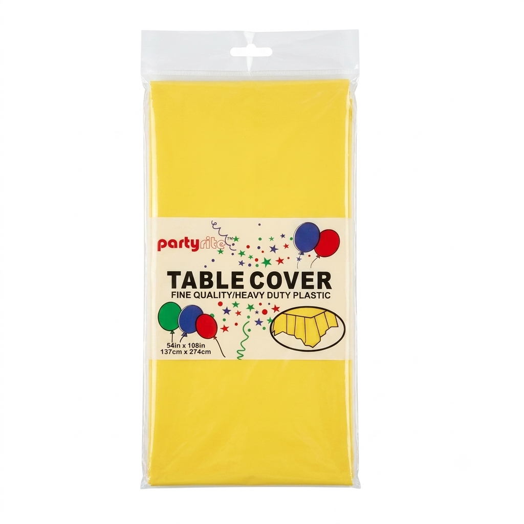 yellow table cover by party rite