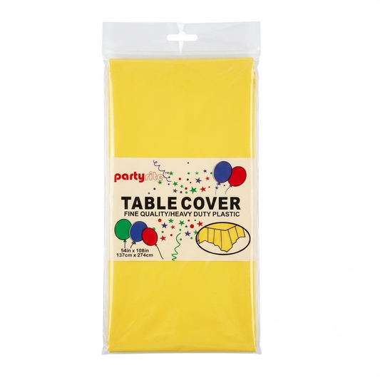 yellow table cover by party rite