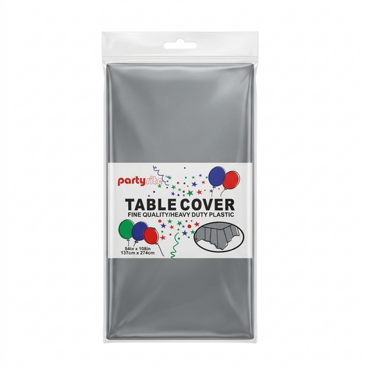 silver table cover by party rite