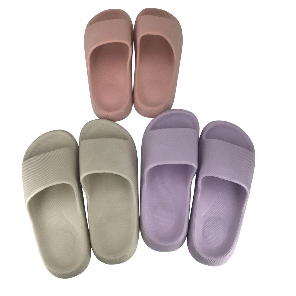 Women's Ultra-Cushioned EVA Cloud Slide Sandals, Assorted Pastels, Wholesale