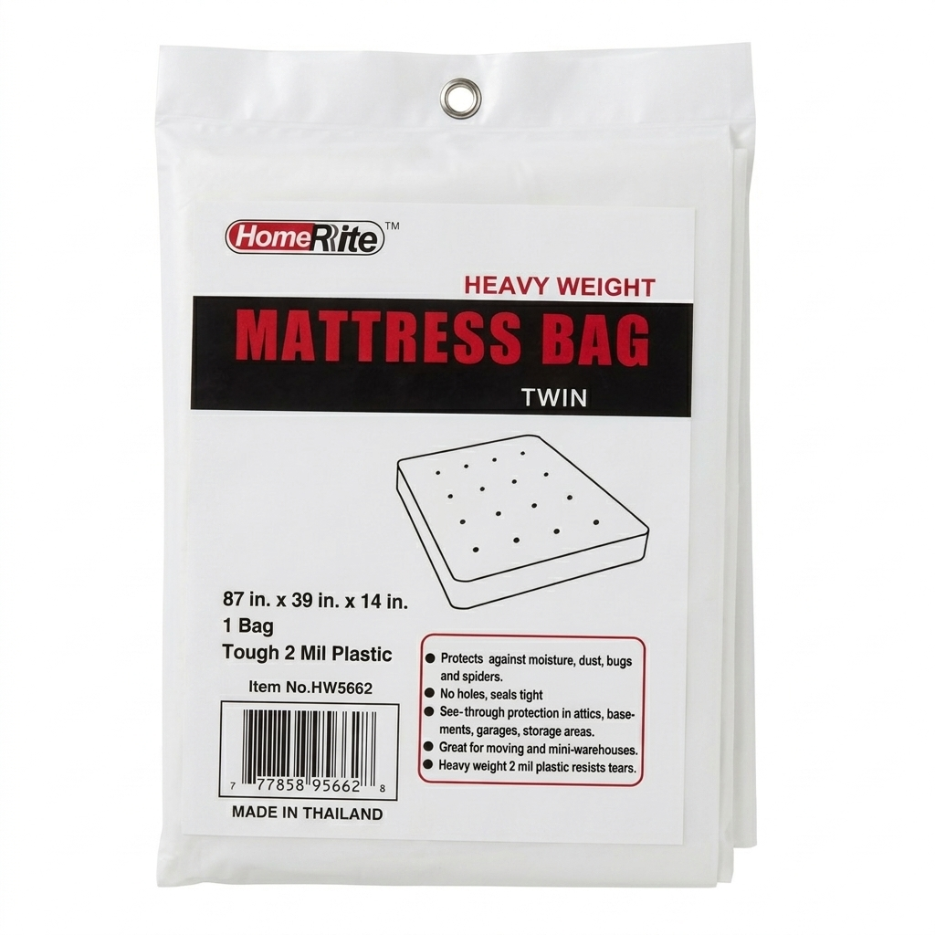 HomeRite Heavy Weight twin Mattress Bag packaging on a white background