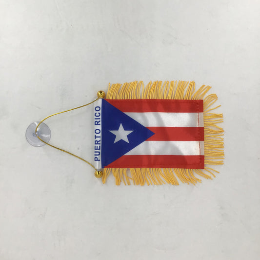 Puerto Rican flag with fringes on a white background