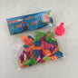 Packaged water balloons with a pink nozzle on a white background