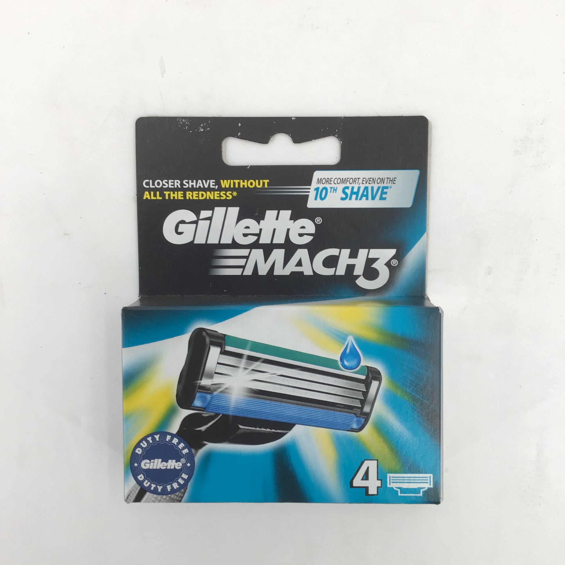 Gillette Mach3 razor blades packaging on a white background