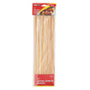 Pack of 100 natural bamboo skewers with a brand label on a white background