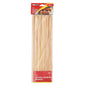 Pack of 100 natural bamboo skewers with a brand label on a white background