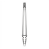 Stainless steel tongs on a white background