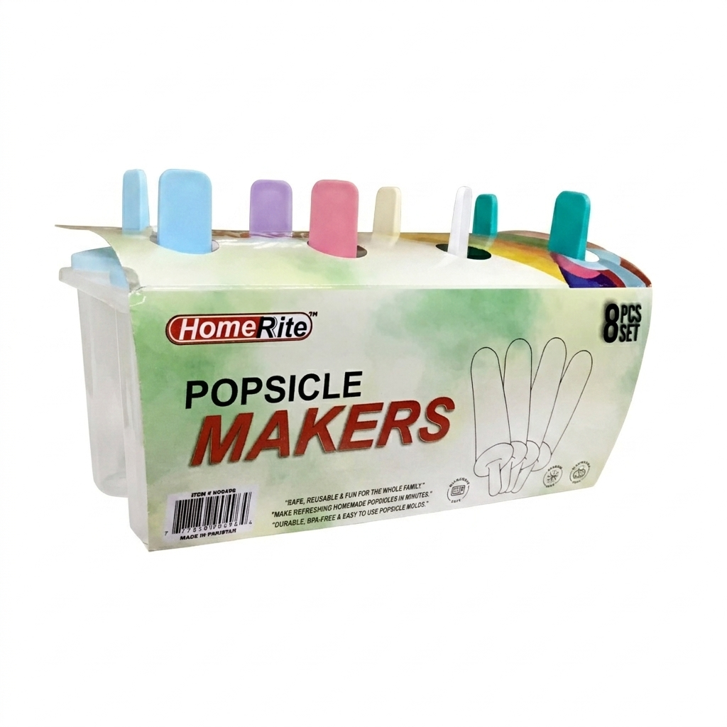 Home Rite popsicle makers packaging with colorful handles on a white background