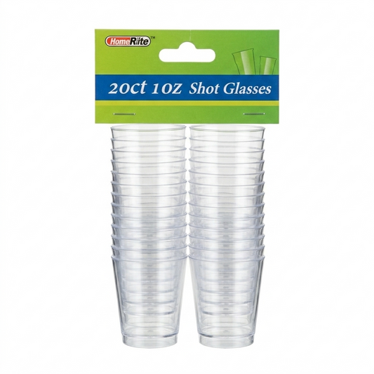 1.5 oz Clear Plastic Shot Glasses - 20 Count