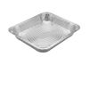 Square aluminum foil pan on a white background