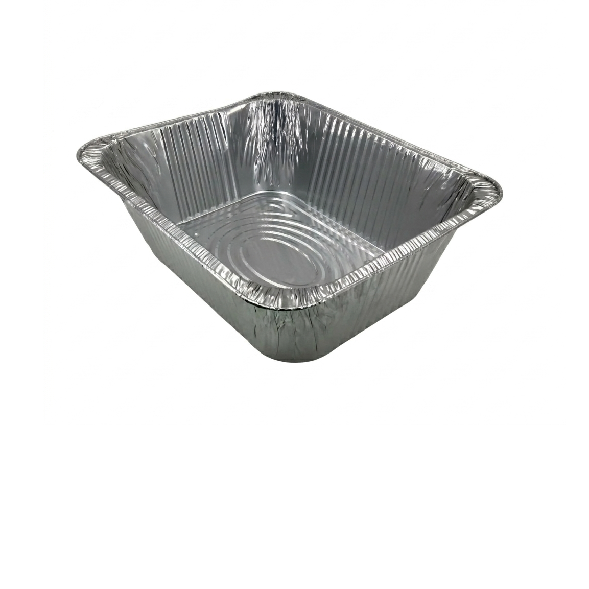 Aluminum foil pan on a white background