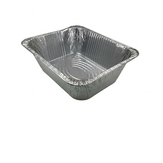 Aluminum foil pan on a white background