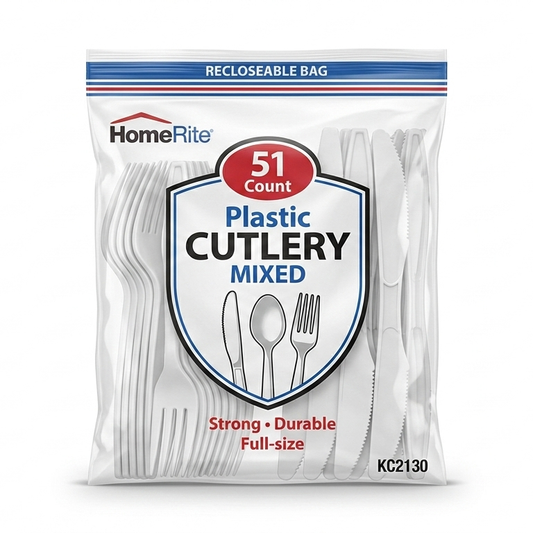 Mixed Plastic Cutlery (Forks, Spoons, Knives)