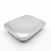 half size Aluminum food container with a lid on a white background