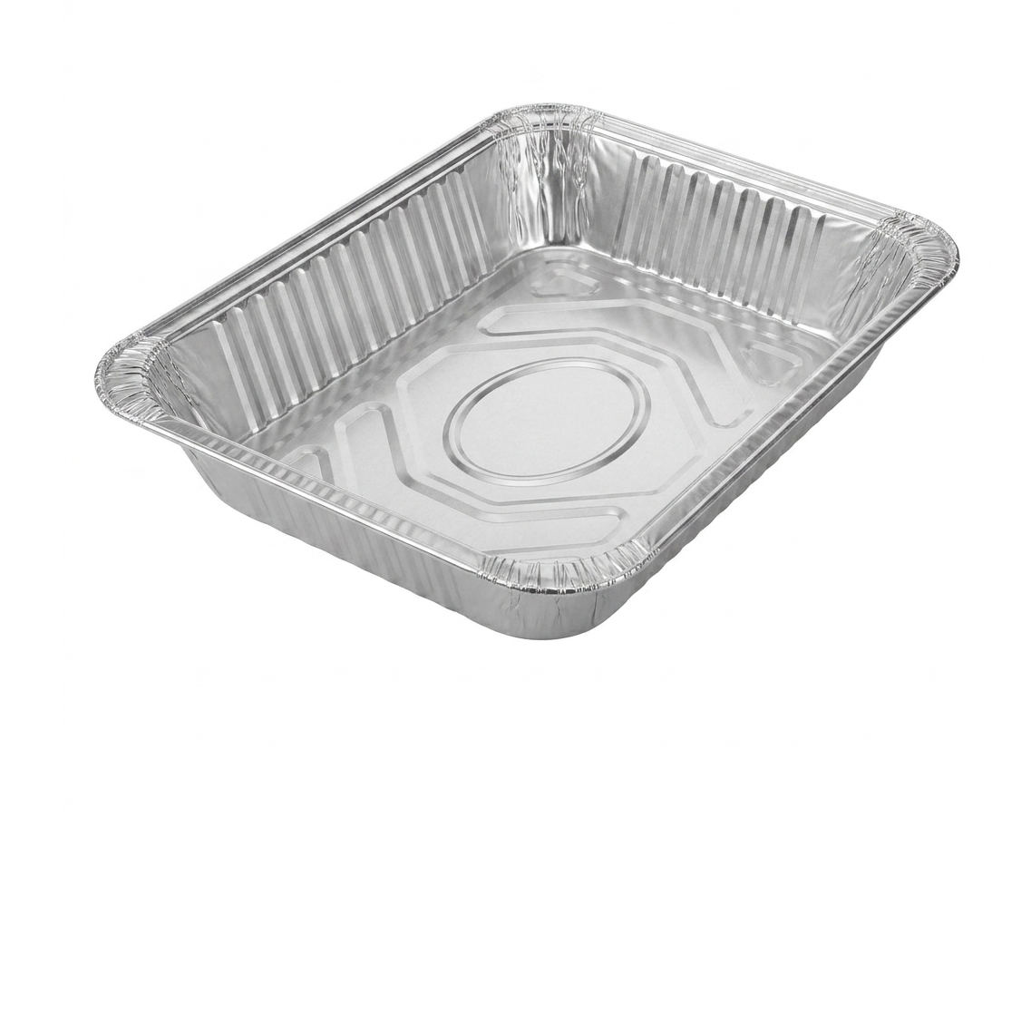 Aluminum foil pan on a white background