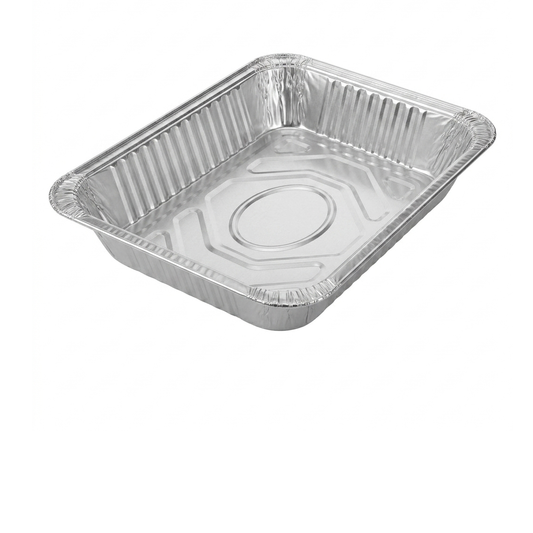 Aluminum foil pan on a white background