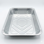 Aluminum foil food container on a white background