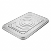 Rectangular metal tray lid with a textured surface on a white background
