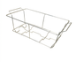 Metal chafing rack wire basket on a white background