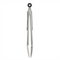 Stainless steel tongs on a white background