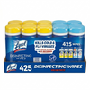 Lysol disinfecting wipes packaging with 425 wipes on a white background