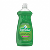 Green bottle of Palmolive dish soap on a white background