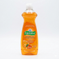 Palmolive dish soap bottle with orange liquid on a white background