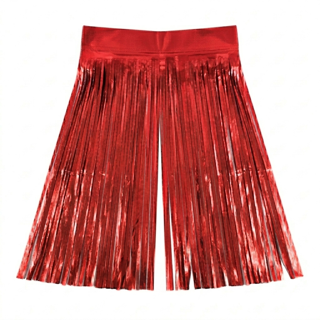 Red metallic foil backdrop on a white background