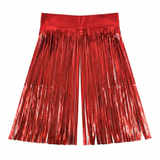 Red metallic foil backdrop on a white background