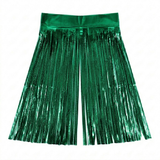 green metallic foil backdrop against a white background