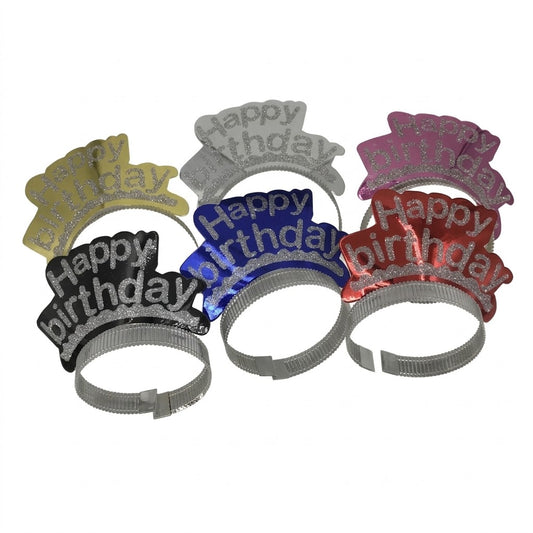 Happy Birthday Glitter Headband Set: English, Wholesale