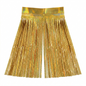 Gold fringe foil backdrop on a white background