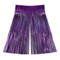 Purple metallic foil fringe backdrop with a shiny texture on a white background