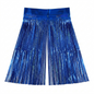 Blue metallic foil fringe backdrop on a white background