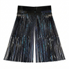 Black foil fringe with metallic blue accents on a white background
