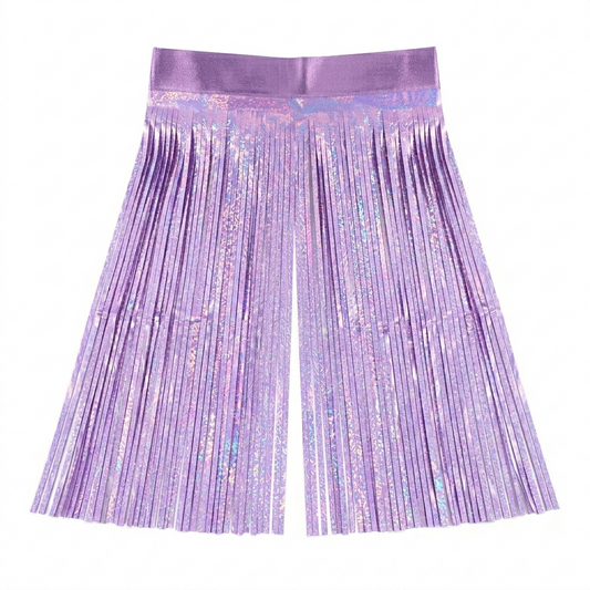 Lavender glitter foil backdrop with iridescent sequins on a white background