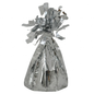 Silver balloon weight on a white background