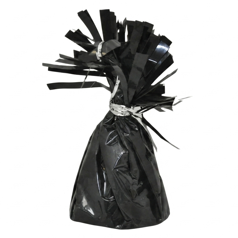 black party balloon weight decoration on a white background