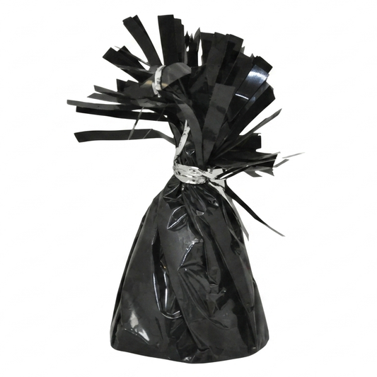 black party balloon weight decoration on a white background