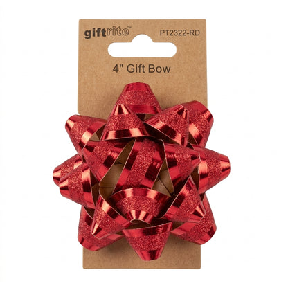 GiftRite 4" Two-Tone Metallic Gift Bows (3 Assorted Colors: Red, Silver, Gold), Wholesale